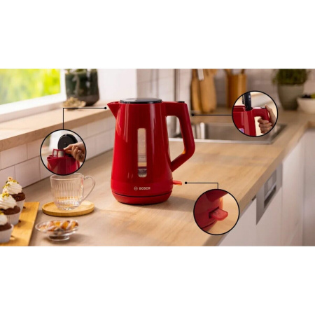 Электрочайник Bosch TWK1M124 красный